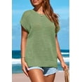 thumbnail image 5 of PRETTYGARDEN Womens Spring Tops Summer Shirts Crochet Cap Sleeve Sweater Pullover Cute Crew Neck Beach Cover Ups, 5 of 6