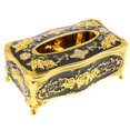 thumbnail image 1 of Dispensador de pañuelos vintage para coche, 22 x 13 x 9,5 cm Negro dorado, 1 of 9