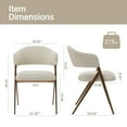 thumbnail image 6 of AFO Modern Upholstered Dining Chairs Set of 2, Kitchen Arm Chairs with Curved Backrest and Metal Legs, Wide Seat for Dining Room, Beige, 6 of 7