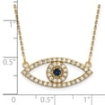 thumbnail image 5 of 14K Yellow Gold Medium Diamond and Sapphire Evil Eye Necklace, 5 of 5