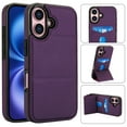 thumbnail image 5 of Compatible with iPhone 16 Plus Case, with PU Leather Credit Card Holder Magnetic Back Stand Rugged Slot Mobile Flip Purse Phone Cover for iPhone 16 Plus Women Men - Darkpurple, 5 of 7
