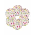 thumbnail image 7 of 13 Inch Round Placemats Set of 6, Happy Easter Non Slip Heat Insulation PP Table Mats, Spring Farmhouse Bunny Eggs Flower Beige Washable Place Mats for Kitchen Dining Party Table Decor, 7 of 7