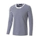 thumbnail image 1 of CamisePaHombres Cuello Redondo Mangas Largas Estampado de Rayas Azul Marino 48, 1 of 7