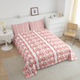 thumbnail image 4 of Erosebridal Ensembles de Couette avec Nœud Papillon Taille Complète pour Femme, Couettes et Duvets à Rayures Roses, Insert de Couette Réversible Kawaii Dessin Animé, Décoration de Chambre Légère, 3 Pcs, 4 of 8