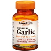 Sundown Naturals Odorless Garlic Softgels 100 Soft Gels (Pack of 2)