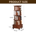 thumbnail image 4 of LUMAMIN 5Tier Rotating Bookshelf with Wheels,, 360 ° Display Corner Spinning Bookcase Tower, Narrow Wood Space Saving Tall Floor Standing Swivel  Book Shelf, Walnut, 4 of 10