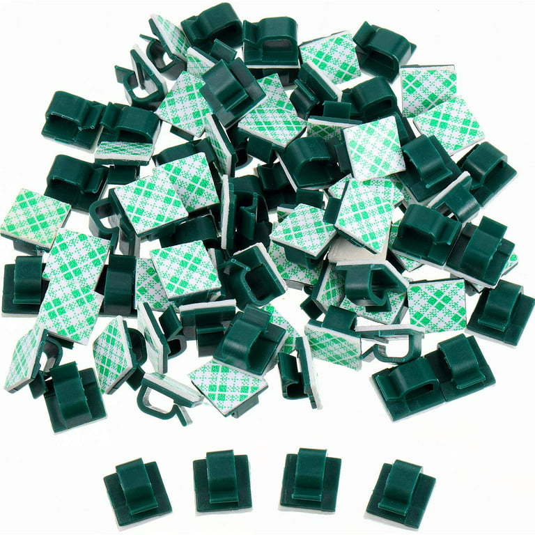 100 Pieces Mini Outdoor Cable Clips with Adhesive Tapes Light Clips  Decoration Clips Self Adhesive Hooks Wire 