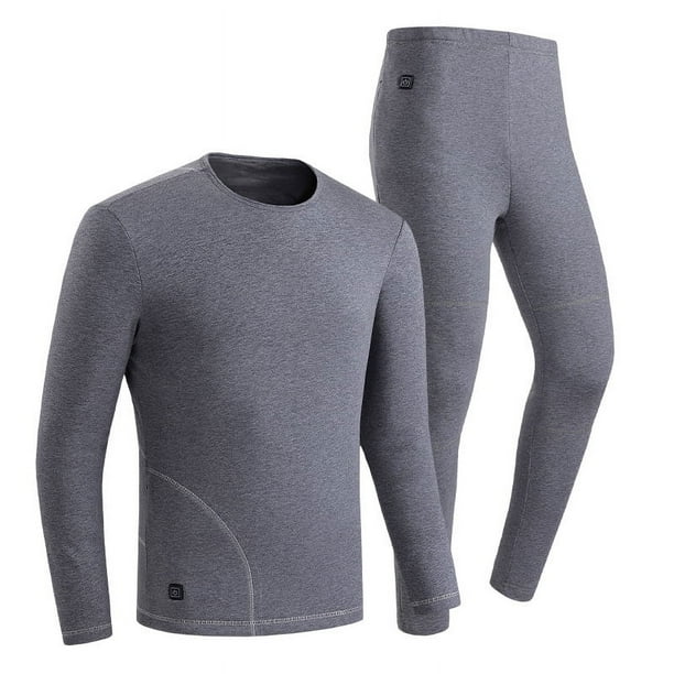 Traje cálido de calefacción eléctrica para pareja de invierno, ropa interior de dos piezas con calefacción de temperatura constante inteligente, pantalones con forro polar, calentador de