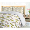 thumbnail image 5 of Ambesonne Dragonfly Duvet Cover Set, Lotus Flower, 2-Calking, Apple Green and Cream, 5 of 7