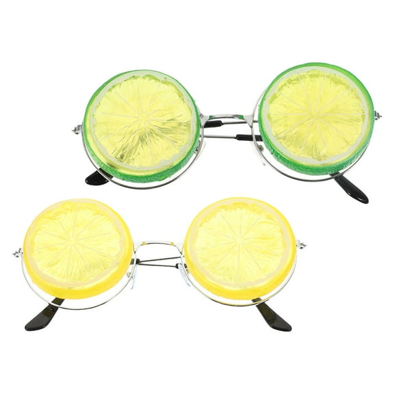 Lemon Shaped Sunglasses for Beach Party Decorations Novelty Eyewear Lightweight Plastic Yellow 2pcs