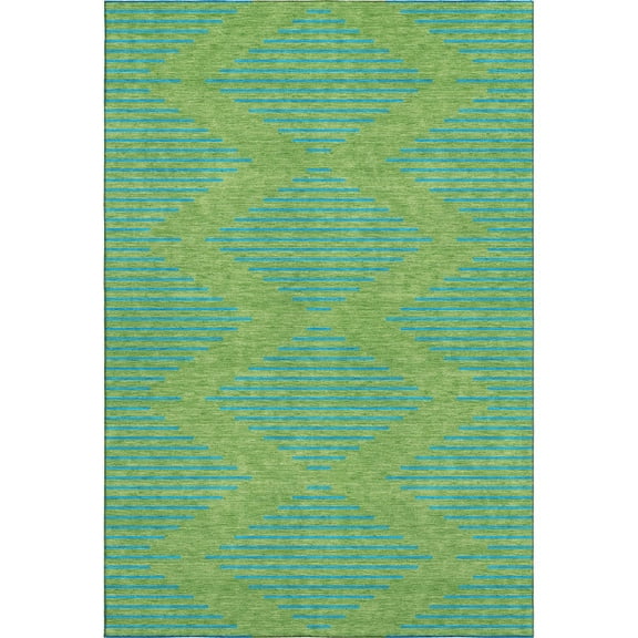 Addison Rugs Mayfield Premium Machine Washable Transitional Geometric Green Rectangle Rug, 5' x 7'6"