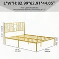 thumbnail image 5 of Metal Steel Platform Bed Frame with Iron-art Headboard (Queen Size) - Gold - Trendy Design with Round Finial Posts, 5 of 9