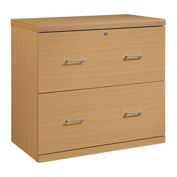 Pemberly Row 2-Drawer Wood Lateral File with Lockdowel in Natural Finish