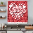 thumbnail image 4 of Happ Valentine's Day Semi Sheer Curtains Drapes for Living Room, Bedroom, French Doors Window 63 Inches Long, Red Love Hearts Romantic Rod Pocket Chiffon Curtain Drapery Voile Draperies Panel, 4 of 8