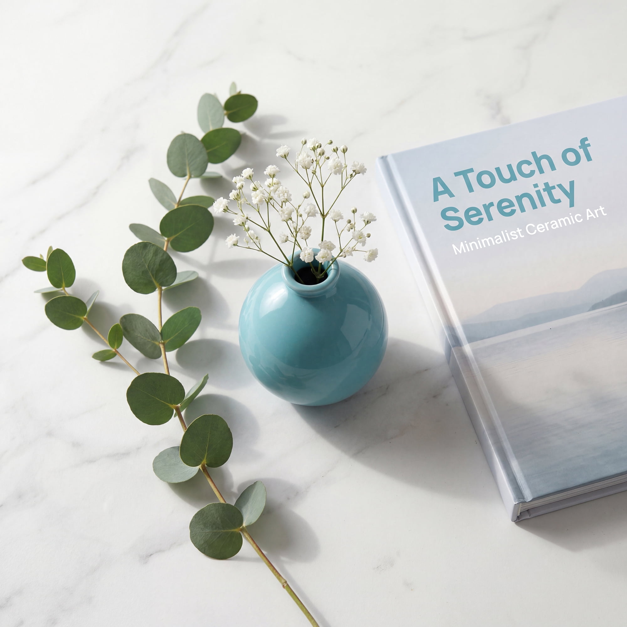 Unique Bargains Small Ceramic Bud Tiny Matte Decorative Vase Cyan 2.6"L x 2.6"W x 2.8"H