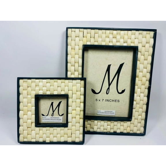 Set of 2 Manorisms Picture Frame Basket Eave Style 5x7, and 3x3
