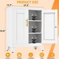 thumbnail image 3 of Metal Tool Storage Cabinet with Doors and Adjustable Shelves, Small Locking Garage Storage Cabinet, White Steel Tool Cabinets with Leveling Feet for Garage, Basement, Office, Utility Room, 3 of 7