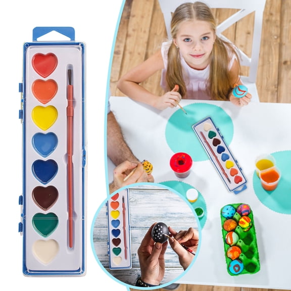 Heart Shaped Watercolor Painting Set for Kids Valentine's Day Washable Art Supplies with Brush DIY Craft Kit