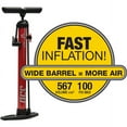 Bell Sports Air Attack 350 High Volume Bicycle Floor Pump, Red