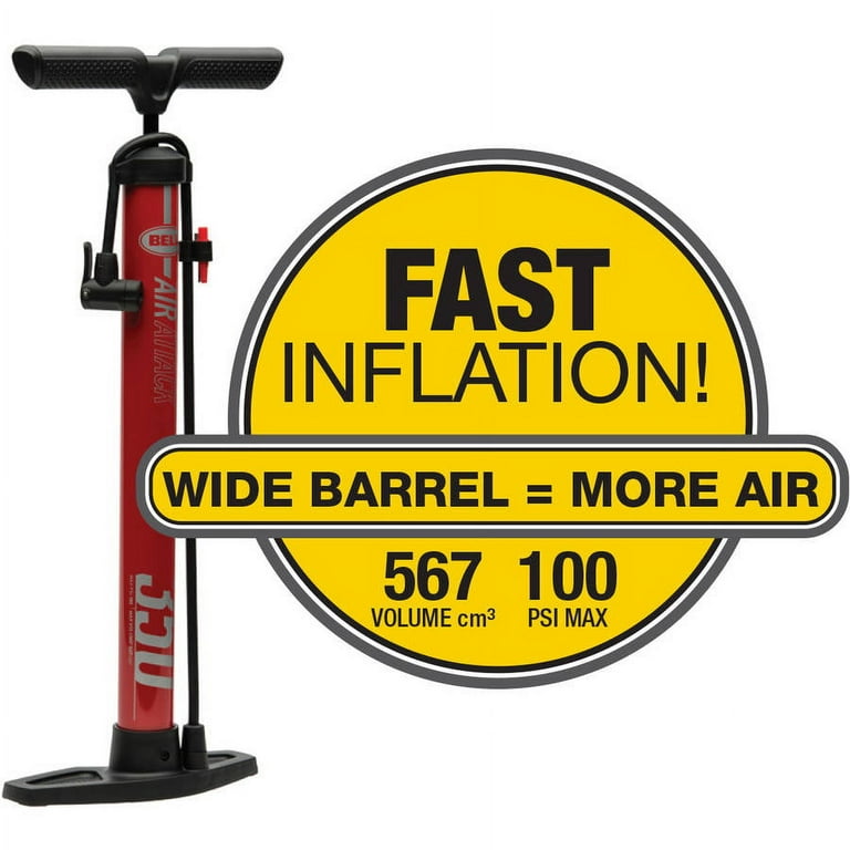 Bell Sports Air Attack 350 High Volume Bicycle Floor Pump Red