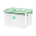 thumbnail image 1 of MERIGLARE Medical Box Clear Organizer Box First Aid Bin for Hiking Outdoor Car Vehicle green, 1 of 9