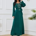 thumbnail image 6 of Wancir Womens Muslim Abaya Dress One-Piece V Neck Dress Islamic Full Length Kaftan Daily Casual Dress, 6 of 6