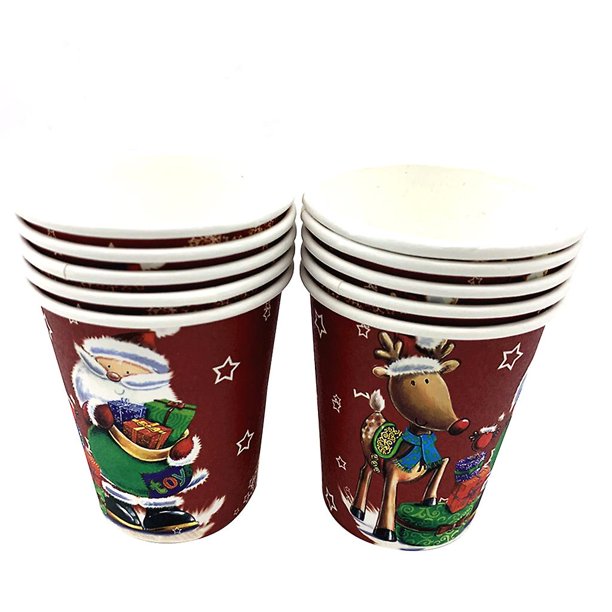 Juego de vajilla desechable navideño YONGSHENG con tema de Papá Noel y muñeco de nieve