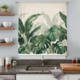 thumbnail image 4 of Palm Leaves Tropical Sheer Curtains 108" Extra Long, Green Botanical Summer Linen Light Filering Curtains, Privacy Drapes Simi Floor to Veiling Curtain for Living Room Bedroom Large Window Treatment, 4 of 9