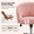 thumbnail image 4 of YANG2 Cute Desk Chair Velvet Vanity Chair with Wheels Home Office Upholstered Modern Swivel Armchair with Tufted Barrel Back for Study, Vanity-Velvet-Pink, 4 of 10