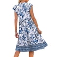 thumbnail image 4 of Fantaslook Summer Dresses for Women Ruffle Sleeve V Neck Midi Dresses Fashion Casual Flowy Vacation Sundress, 4 of 8