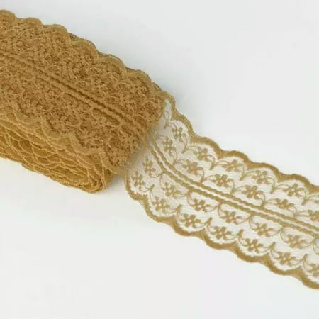 U8MO 300 Yards 45mm Sewing Embroidered Fabric Bilateral Lace Ribbon Trim lot DIY-Brown-300 yard