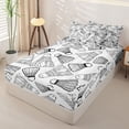 thumbnail image 2 of Castle Fairy Badminton Print Zipper Full Size Comforter Sets with Fitted Sheet and 2 Pillowcases, Sport Theme Zipper Bedding Set, White Black,4pcs, 2 of 6