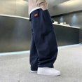 thumbnail image 5 of Tiijoy Boys Baggy Pants Fashion Elastic Waist Wide Leg Pants with Pockets, Navy, 5 of 8
