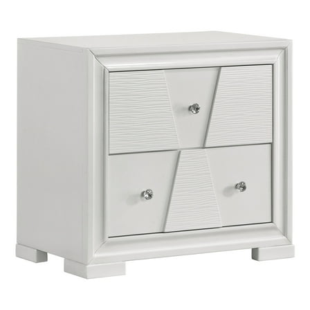 Furniture of America Rein Modern 2-Drawer Nightstand, White