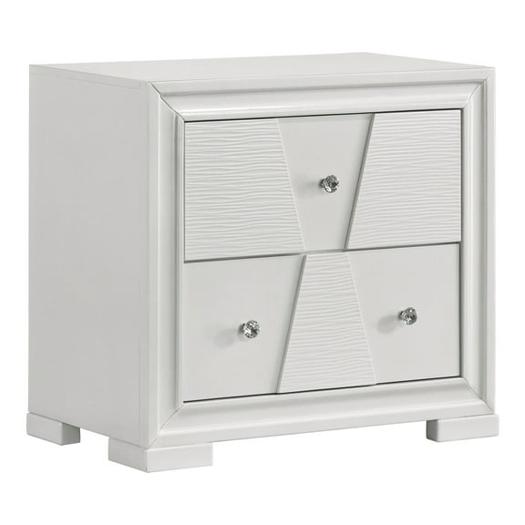 Furniture of America Rein Modern 2-Drawer Nightstand, White