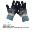 thumbnail image 4 of Opolski 1 Pair Thickened Warm Full Fingers Ribbed Cuffs Women Gloves Winter Striped Splicing Double Layer Fleece Lining Knitting Gloves for Cold Weather Brick Red, 4 of 8