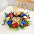 thumbnail image 4 of PALIFEUR 4th of July Wreath for Front Door, 15.75 Inch Patriotic Wreaths, Artificial Floral Spring Wreaths Decorations for Memorial Day Independence Day Veterans Day, Red Blue White, 4 of 6