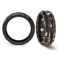 thumbnail image 3 of Mens or Ladies Black Titanium Faceted Edge Wedding Band Ring (8mm), 3 of 4