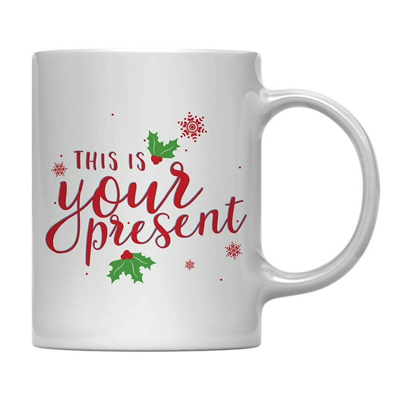 Koyal Wholesale 11oz. Funny Witty Christmas Coffee Mug Gag Gift, This is Your Present, 1-Pack