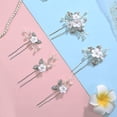 thumbnail image 4 of Horquillas para el cabello de boda, 5 piezas de horquillas para el cabello con flores para novia, accesorios para el cabello de boda, joyería nupcial, horquillas para el cabello con perlas p, 4 of 5