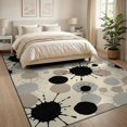 thumbnail image 3 of ODIKA 8'x10' Washable Area Rug Non-Shedding, Easy Care, Abstract Farmhouse Asymmetric Splash Motif Bold Neutral Bulk Flowing Dynamic for King Size Bedroom Under Bed, Master Suite, 3 of 7