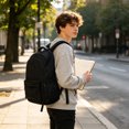 thumbnail image 3 of Large Capacity Laptop Backpack, Polyester Spandex Multi-Compartment Daypack for College Campus Travel, Solid Color Casual Daily Use for Work and Everyday Carry, 3 of 7