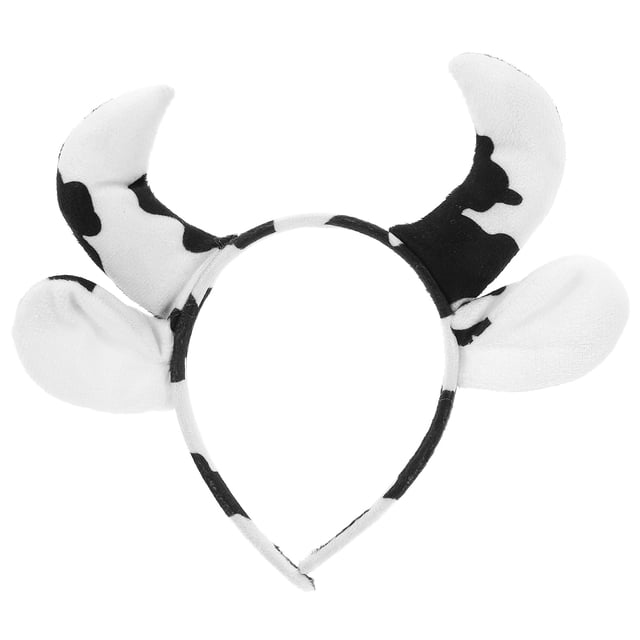 KAKOWELY Diadema con orejas de vaca, diadema de peluche, diadema con orejas de animal para cosplay, accesorio para fiesta de disfraces