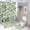 Green Botanical 1, variant on Bathroom Rugs Sets 4 Piece with Shower Curtain, Green Floral Pattern Printed on Modern Shower Curtains for Bathroom Set, Great for Master Bath Beach House Modern Home, 72 x 72 inches
