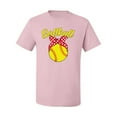thumbnail image 2 of Wild Bobby, Cute Ribbon Bow Softball Mom Gift, Mother's Day, Men Graphic T-Shirt, Light Pink, Large, 2 of 3