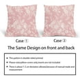 thumbnail image 4 of Vintage Floral Pillow Covers 16x16 Inch Set of 2 Pink Floral Outdoor Decorative Throw Pillows Chinoiserie Flower Pillowcases Rustic Farmhouse Cushion Covers for Couch Home Decor, 4 of 4