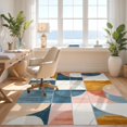 thumbnail image 3 of Design&I 5'x7' Washable Area Rug Flatweave & Daily Traffic Ready Patchwork Contemporary Abstract Geometric Block Large Patterned for Guest Room, Lounge, Apartment, 3 of 7