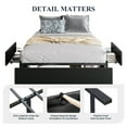 Allewie Queen Size Bed Frame with 3 Storage Drawers, Faux Leather