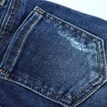 thumbnail image 5 of KIDSCOOL SPACE Infant Jeans,Baby Toddler Elastic Waist with D-ring Linear Tears Ripped Holes Stretch Denim Pants,Deep Blue,2-3 Years, 5 of 6