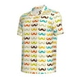 thumbnail image 2 of Balery Colorful Mustache Printed Men’s Short Sleeve Polo Shirt, Midweight Men's Shirt,Golf Polo shirts -Medium, 2 of 9